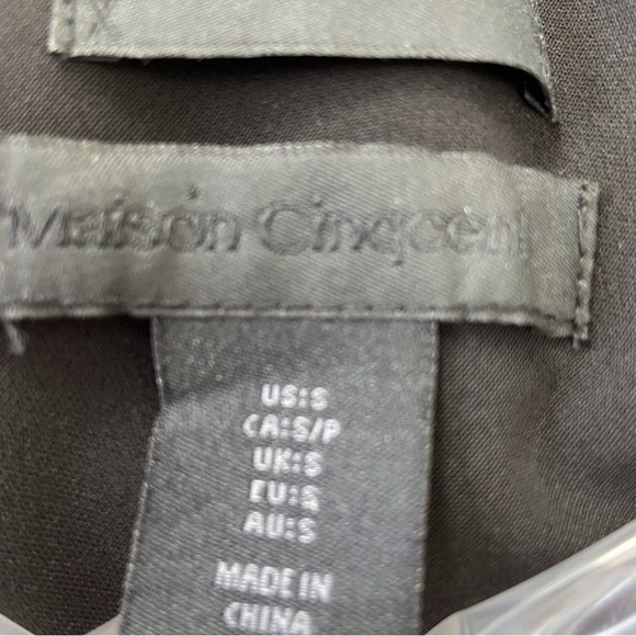 Maison Cinqcent500 black dress true wrap luxury long sleeve waist tie belt Small - Picture 5 of 16